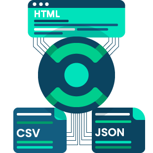 HTML data conversion to CSV and JSON